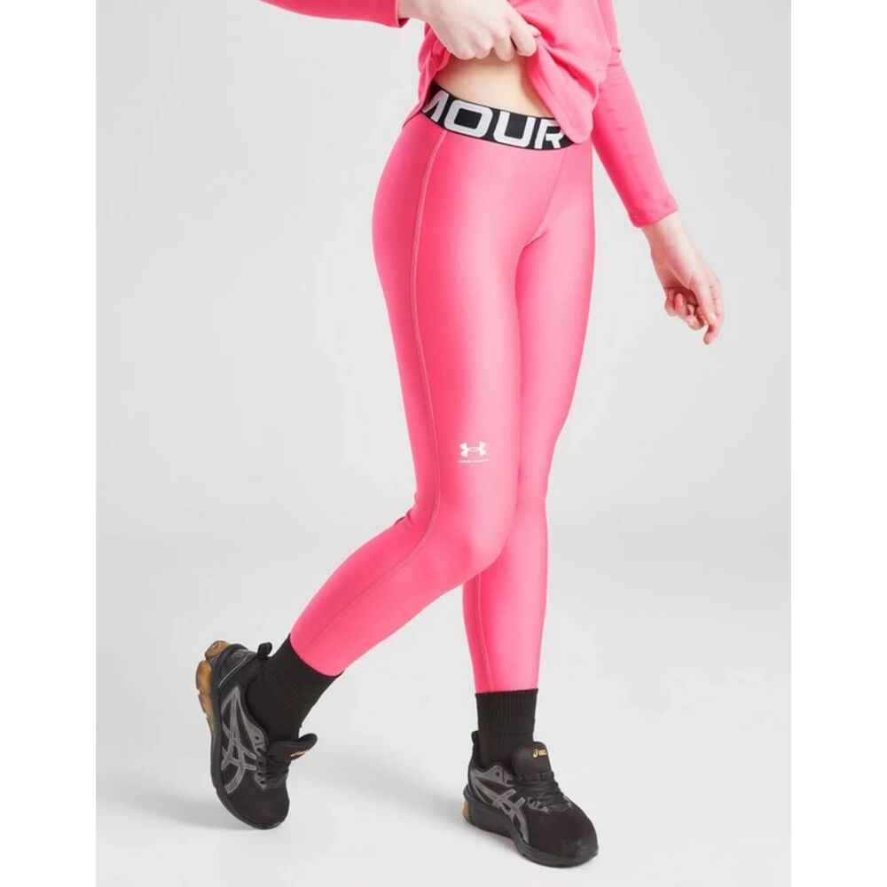 Under Armour Girls HeatGear Leggings Super Pink Youth Sz YXL New UA Leggings